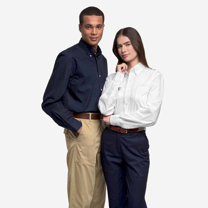 Navy blue Unisex Classic Yachting Cotton Shirt 6