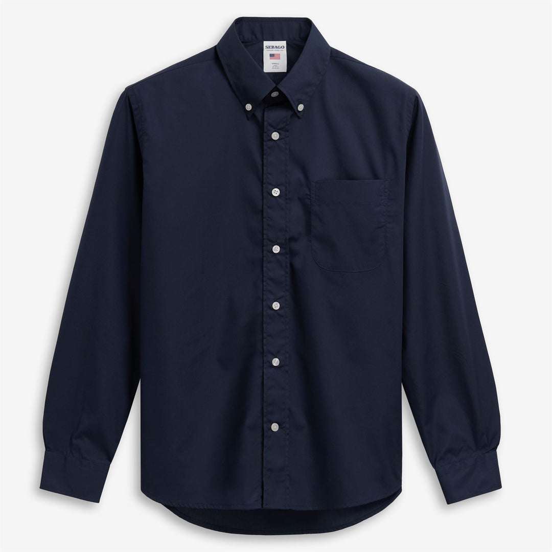 Navy blue Unisex Classic Yachting Cotton Shirt 01