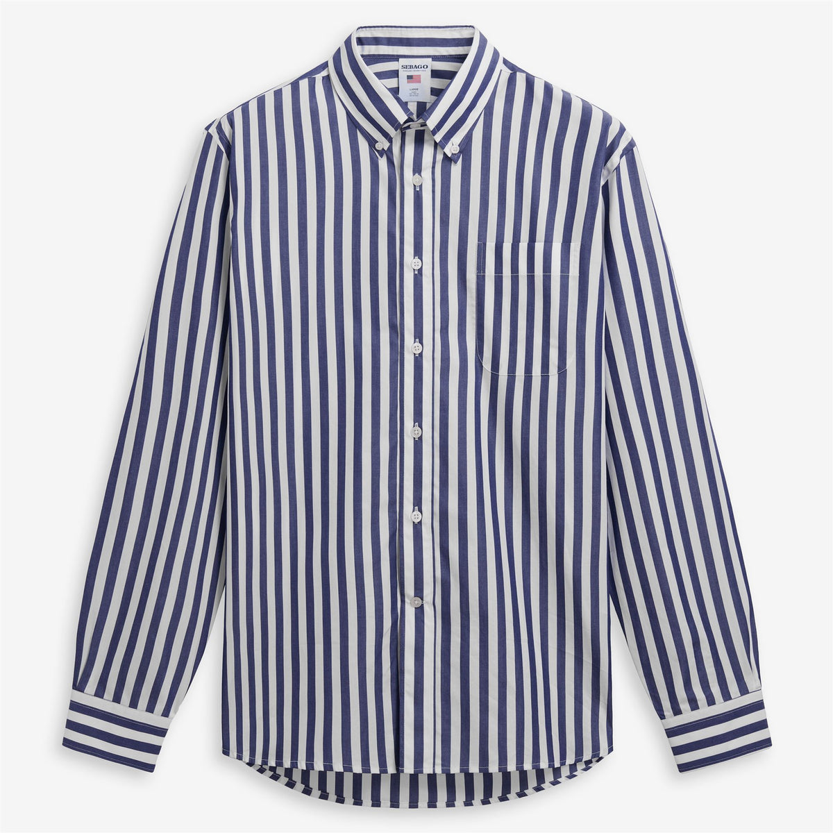 Blue Unisex Cotton Button-Down Shirt