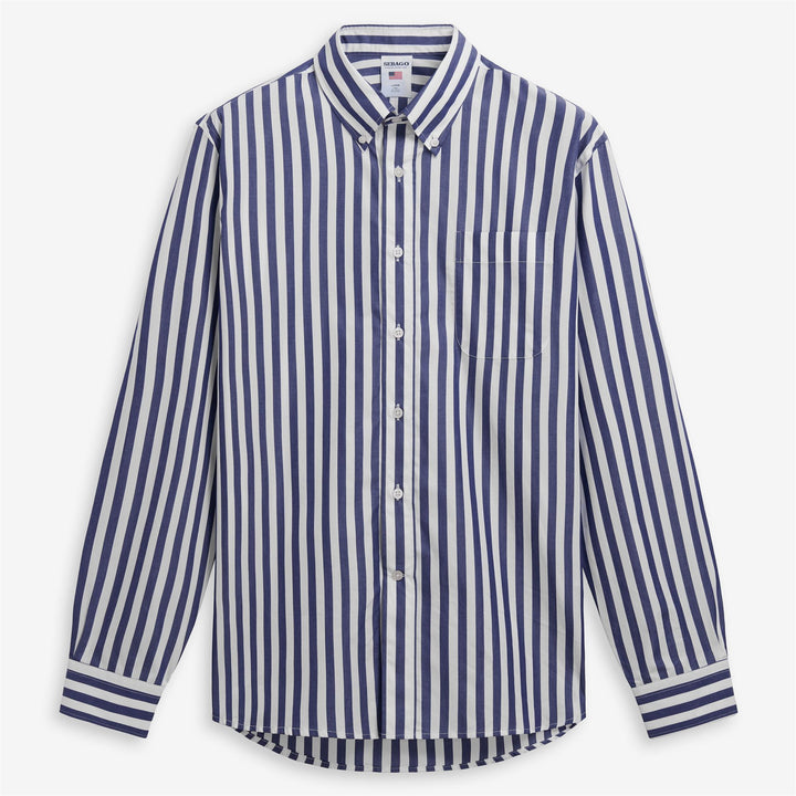 Navy blue Unisex Classic Yachting Shirt with Striped Cotton Design 1