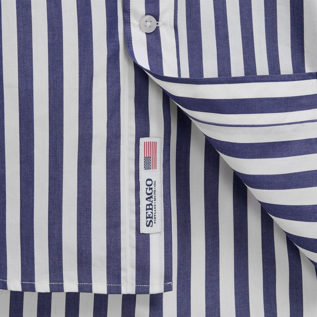 Navy blue Unisex Classic Yachting Shirt with Striped Cotton Design main