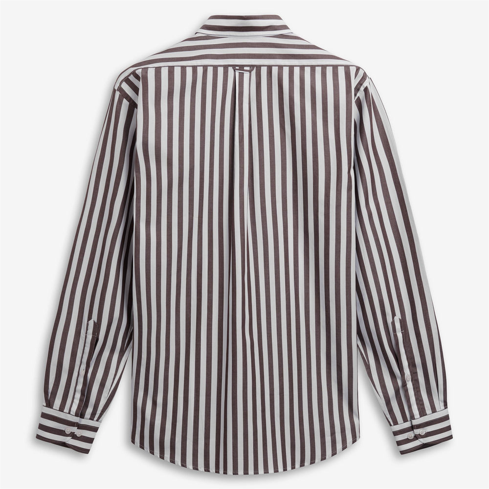 Brown unisex classic yachting shirt with striped design 02