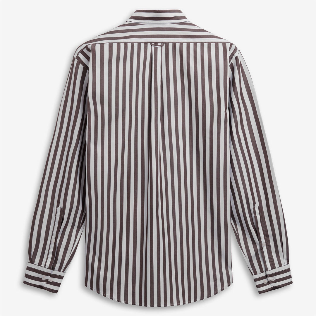 Brown unisex classic yachting shirt with striped design main
