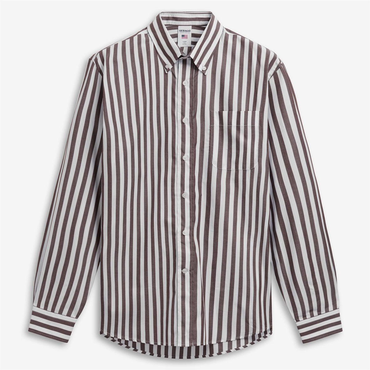 Brown Unisex Cotton Button-Down Shirt