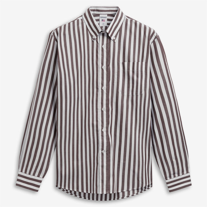 Brown unisex classic yachting shirt with striped design 1