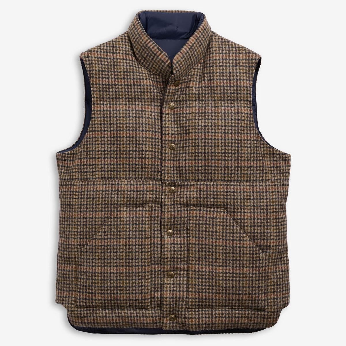 Beige Unisex Wool Reversible Padded Gilet
