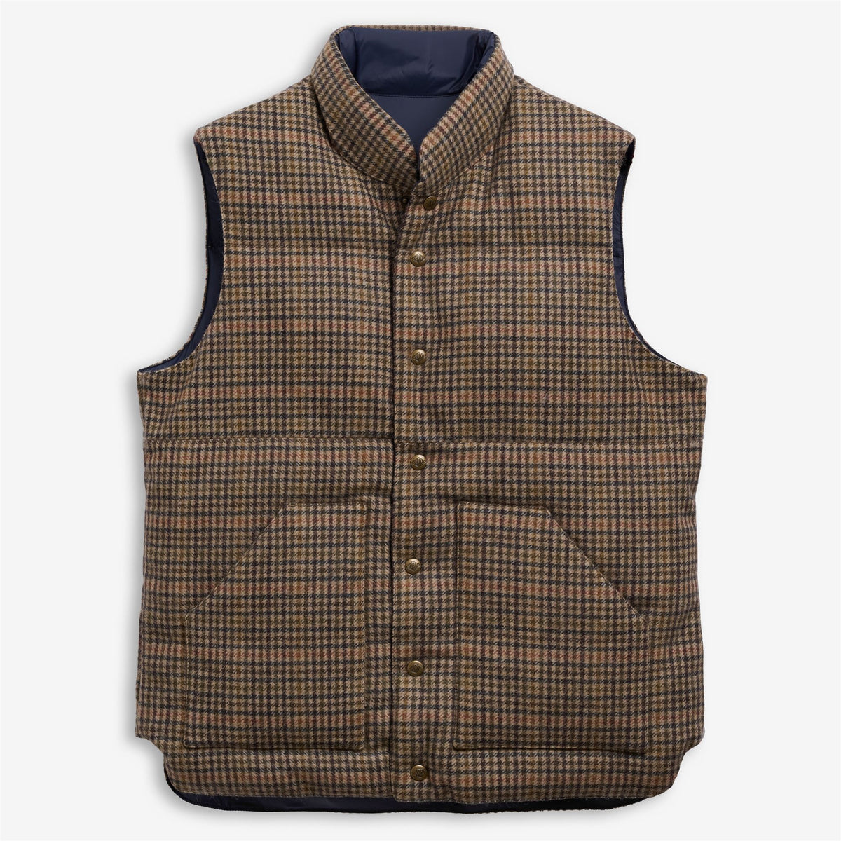 Beige Unisex Wool Reversible Padded Gilet
