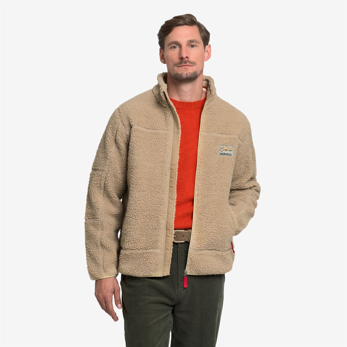 Beige Unisex Sherpa Fleece Jacket