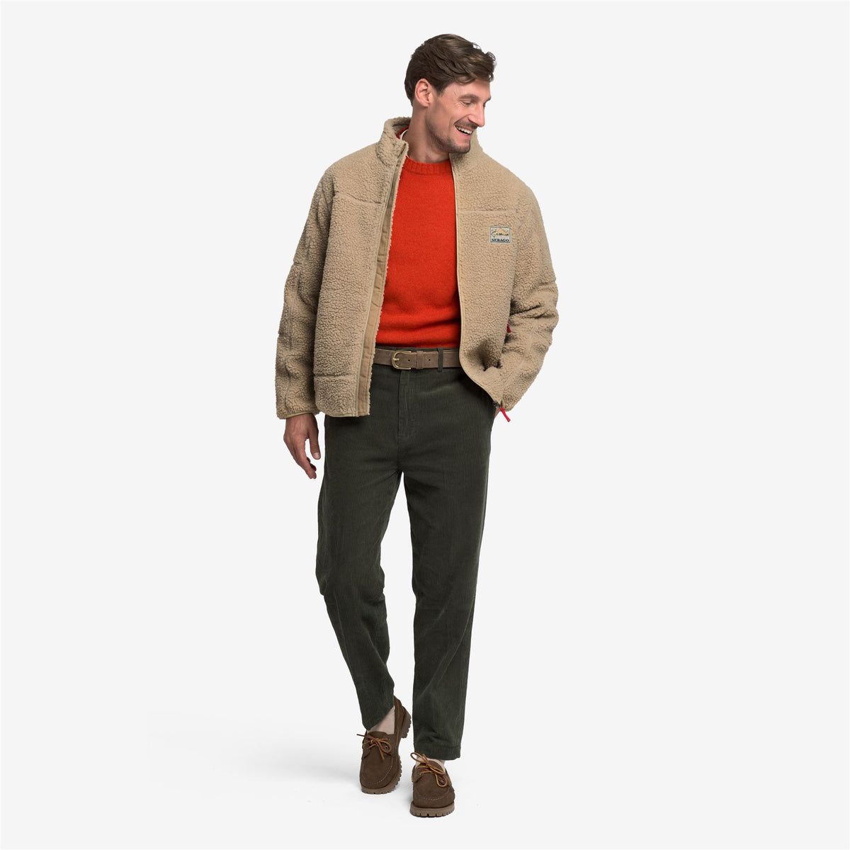 Beige Unisex Sherpa Fleece Jacket