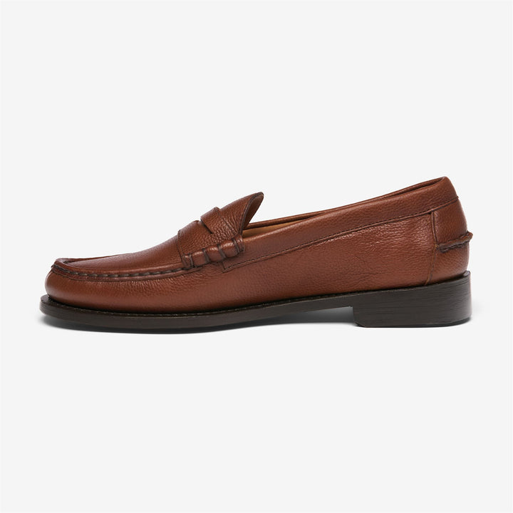 Dark Brown Men's Leather Moccasin Loafers with Hand-Stitched Design 3