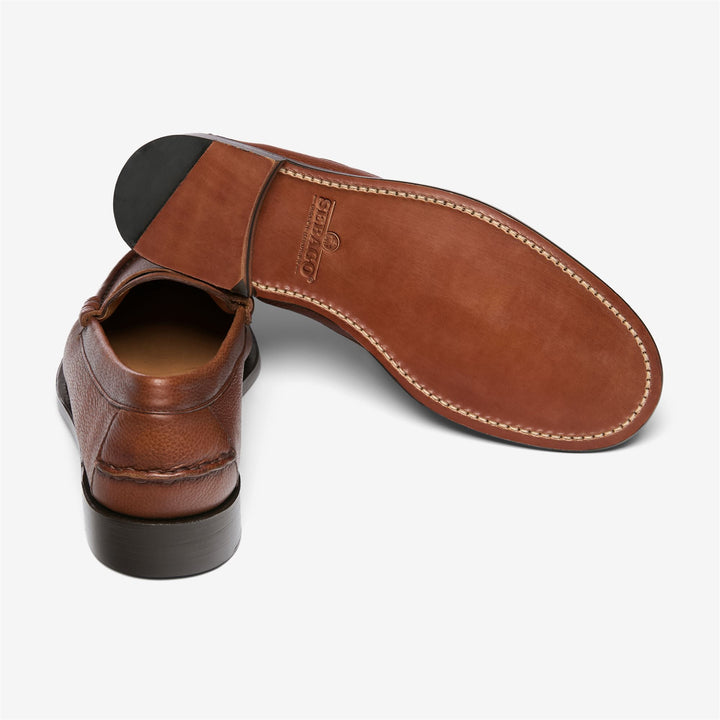 Dark Brown Men's Leather Moccasin Loafers with Hand-Stitched Design 4