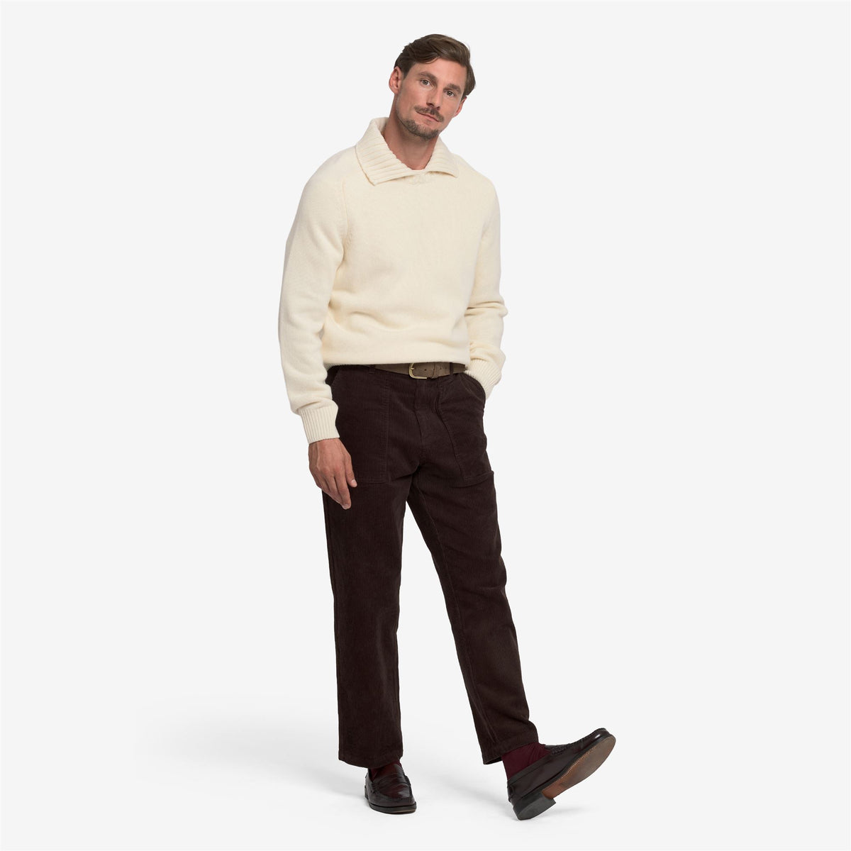 White Unisex Wool Knitwear Sweater
