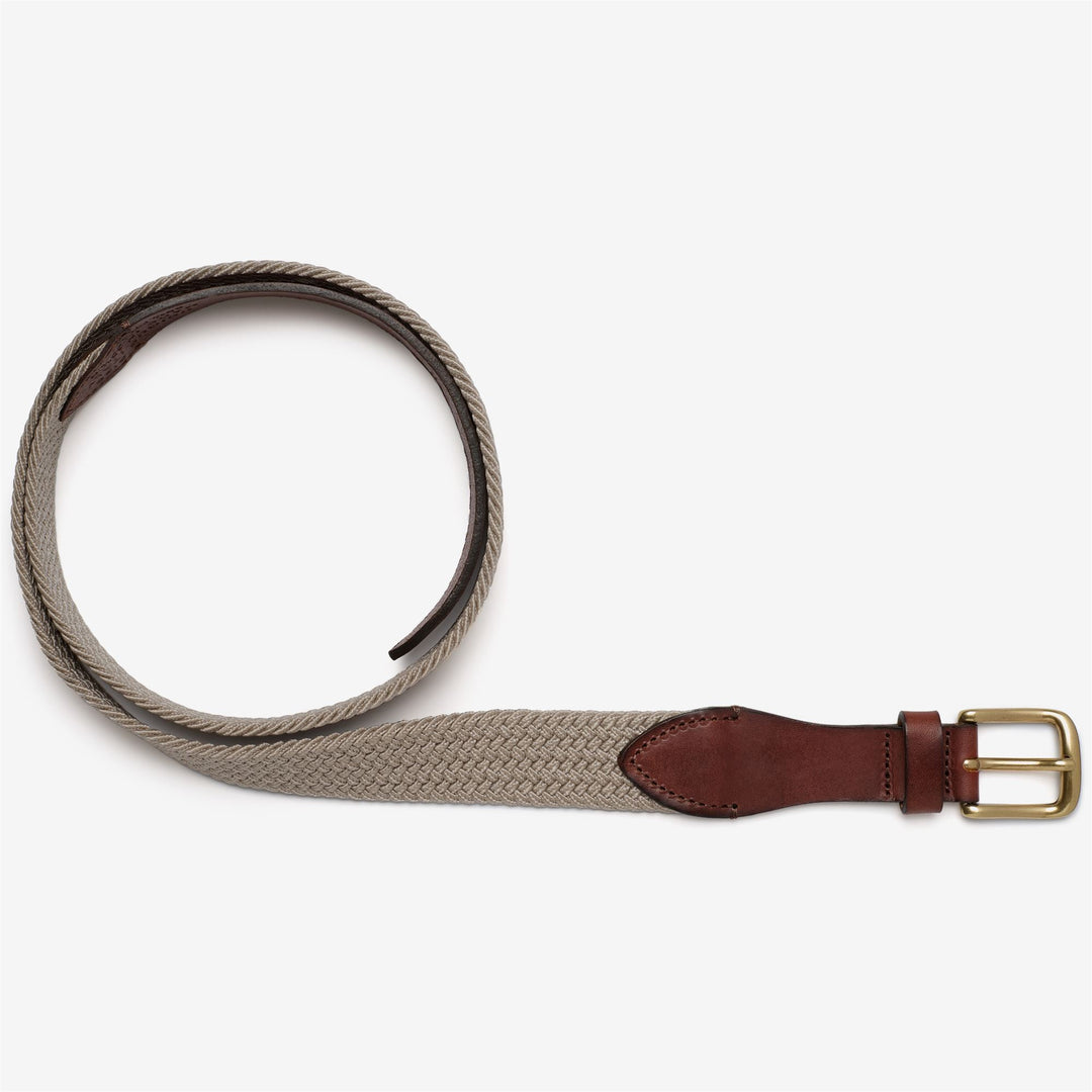 Cintura elastica in pelle beige gialla da uomo per il tempo libero 01