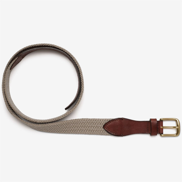 Cintura elastica in pelle beige gialla da uomo per il tempo libero 1