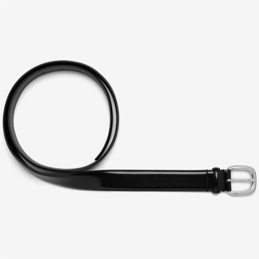 Cintura da uomo in pelle nera con fibbia moderna 01