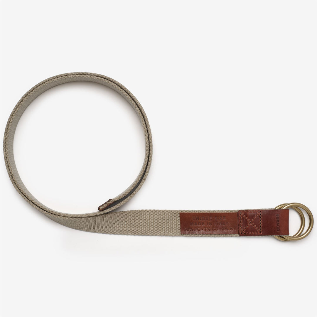 Ceinture unisexe beige en corde tressée avec détails en cuir 01