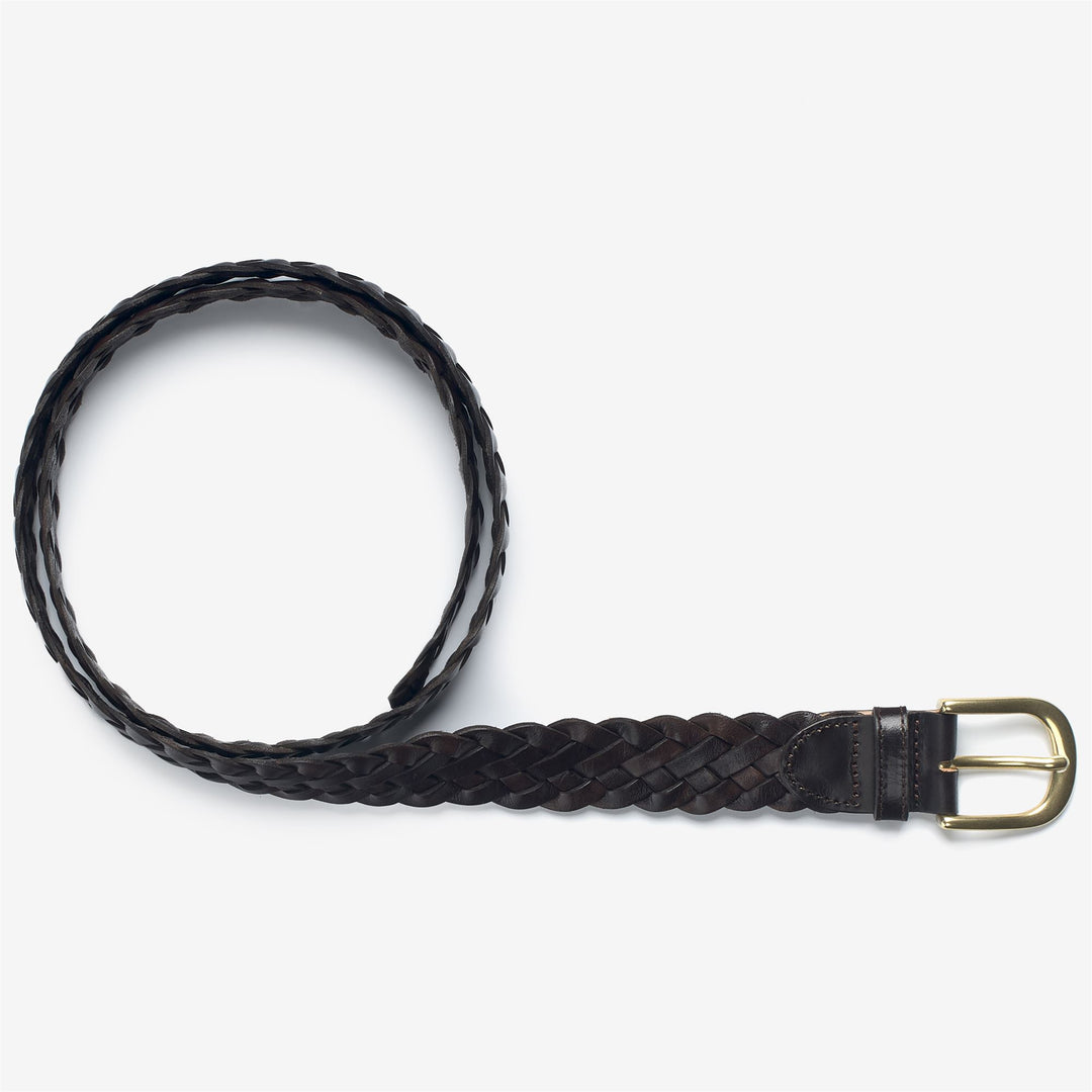 Ceinture artisanale en cuir marron pour homme avec boucle en or antique 01