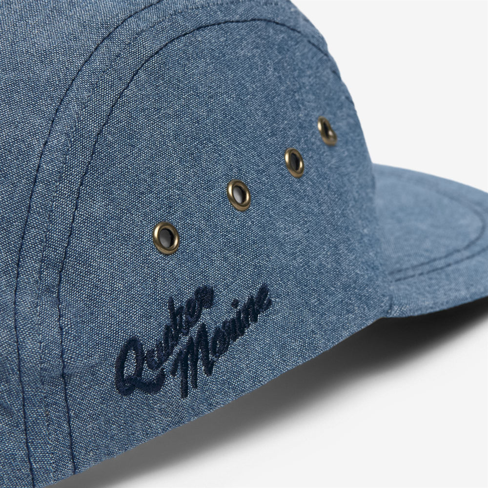 Indigoblauer Unisex-Segelhut aus Chambray mit Visier 02