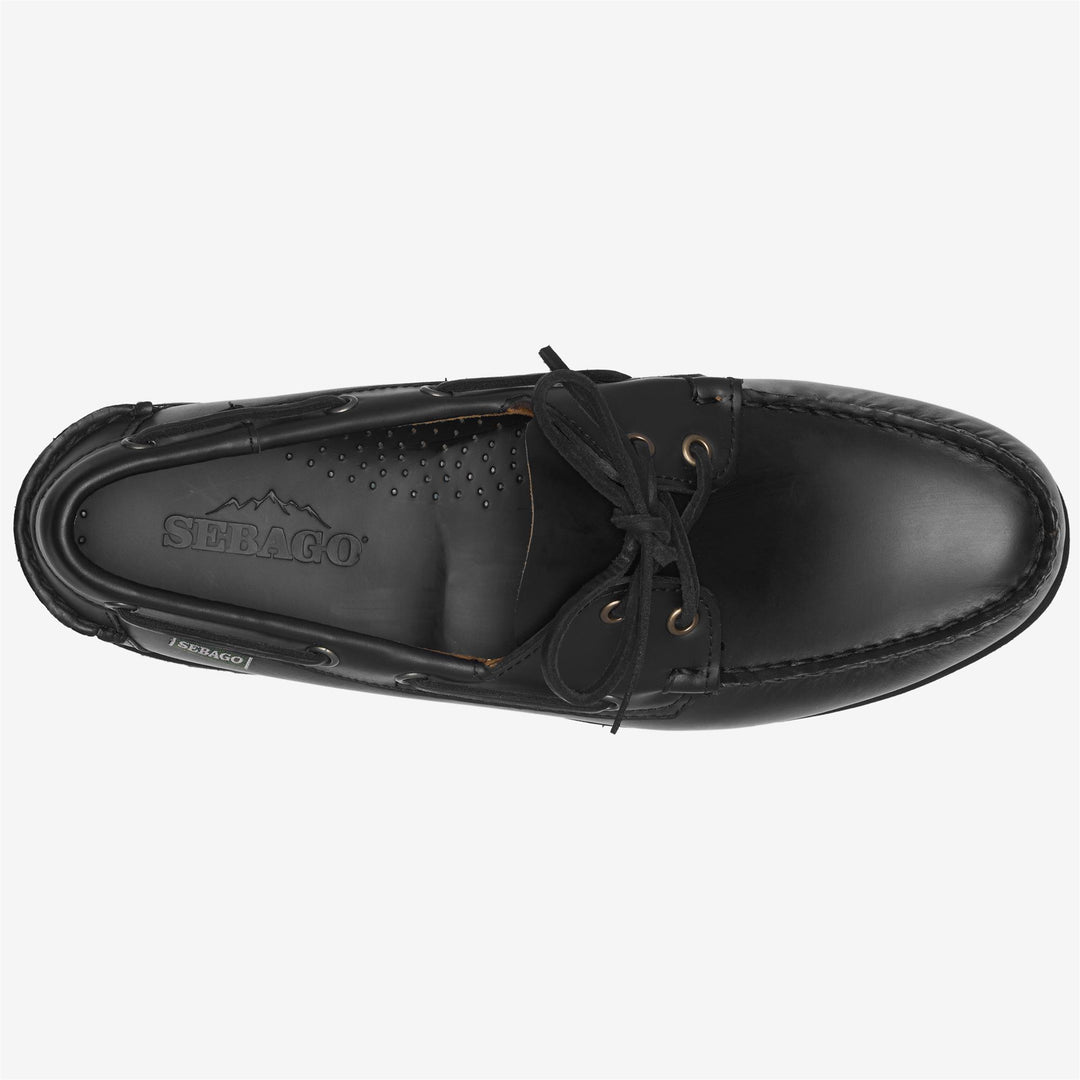 Black Men's Low Cut Leather Moccasins for Winter Adventure main