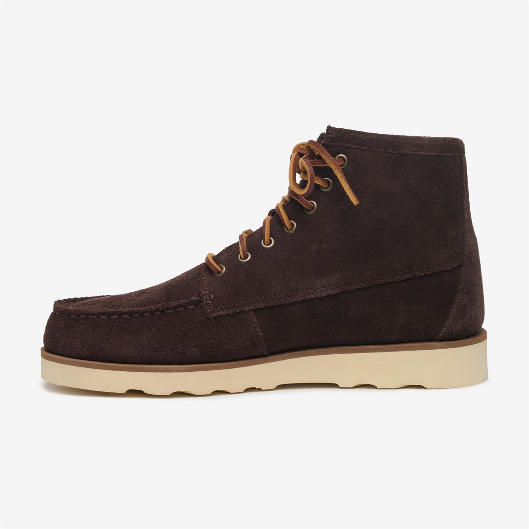 Dark Brown Men's Suede Mid Cut Moccasin for Leisure main
