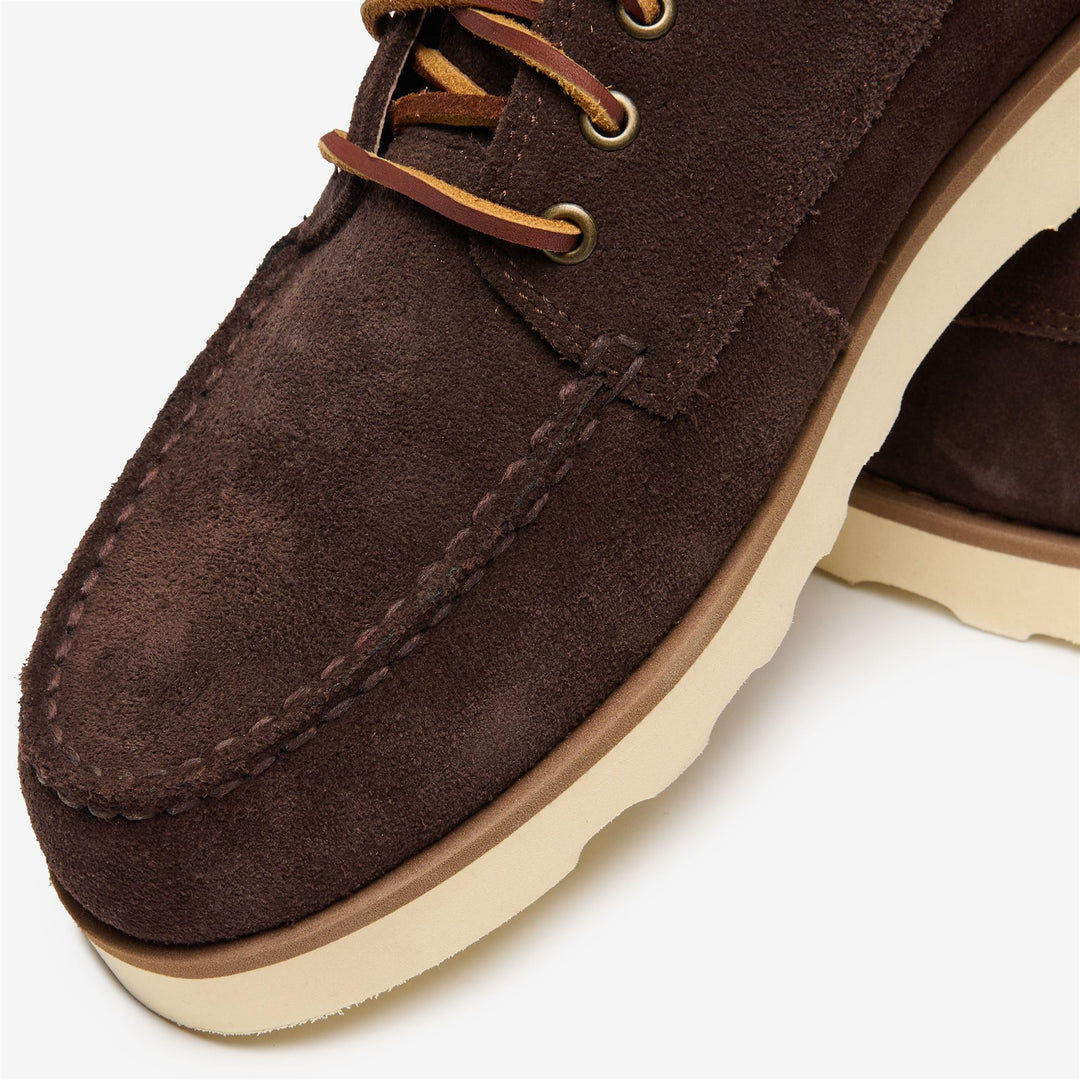 Dark Brown Men's Suede Mid Cut Moccasin for Leisure main