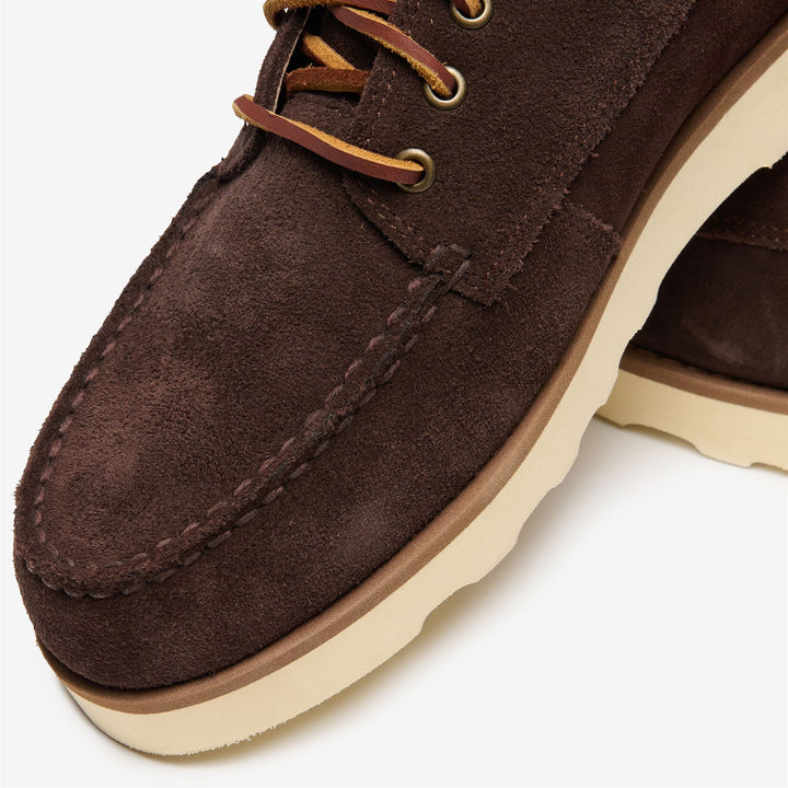 Dark Brown Men's Suede Mid Cut Moccasin for Leisure 6
