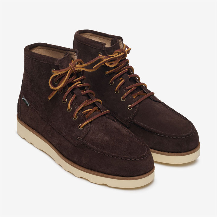 Dark Brown Men's Suede Mid Cut Moccasin for Leisure 2