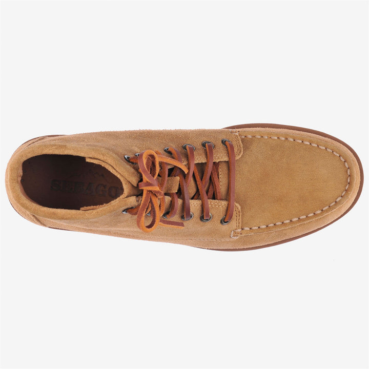Beige Yellow Men's Suede Mid Cut Leisure Moccasins 4
