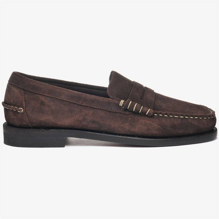 Dark Brown Men's Business Moccasin Loafers with Leather Upper 1