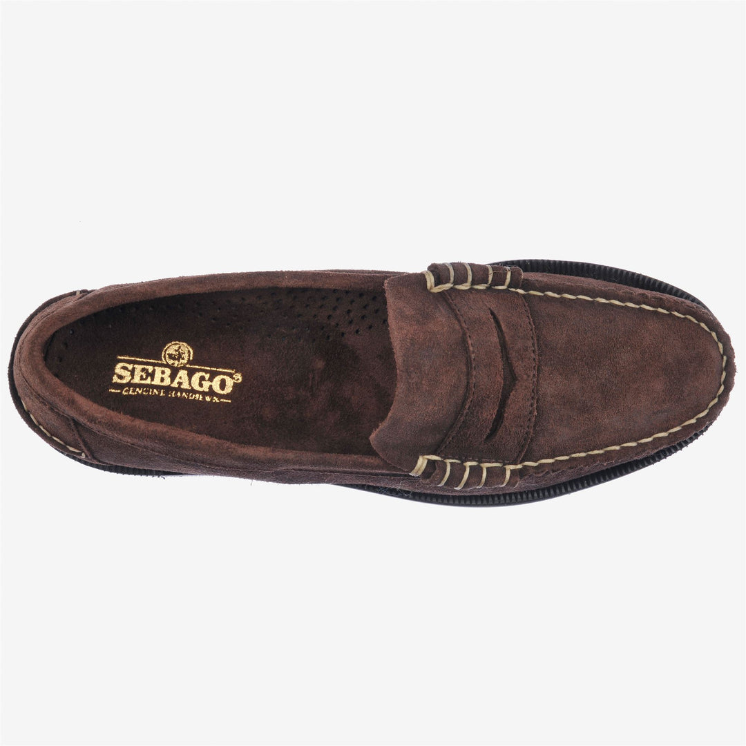Dark Brown Men's Business Moccasin Loafers with Leather Upper main