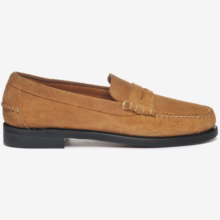 Mocassins d'affaires beiges et jaunes pour hommes avec tige en cuir 1