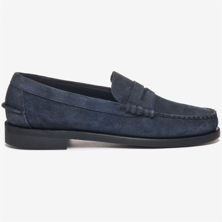 Mocassini da Uomo Business in Pelle Blu Viola 1