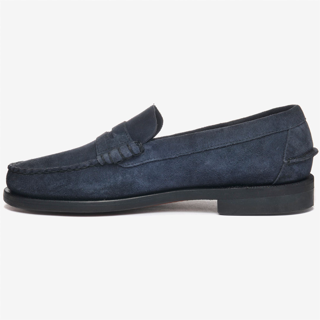 Mocassini da Uomo Business in Pelle Blu Viola main