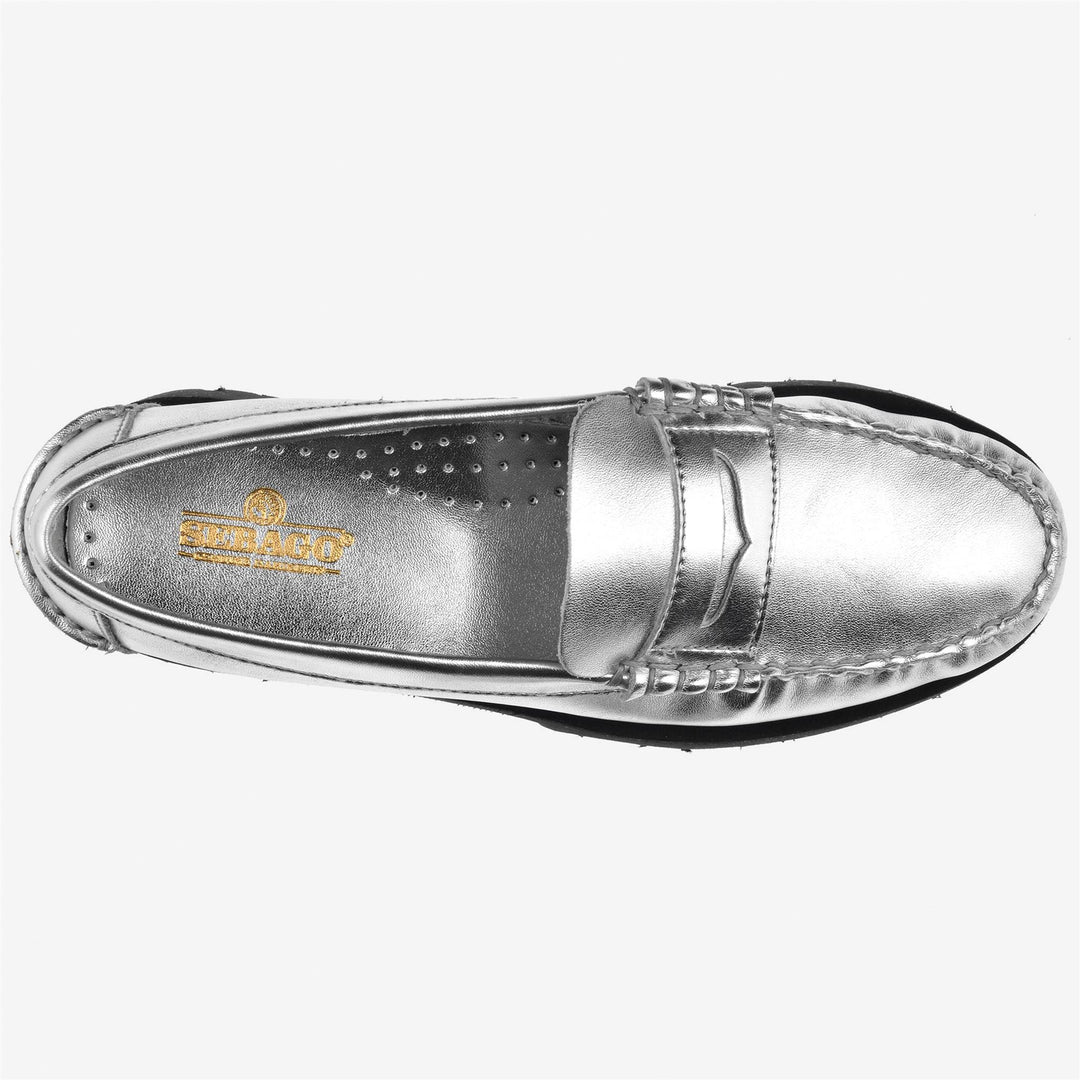 Mocassins élégants gris argenté pour femme, pour les loisirs main