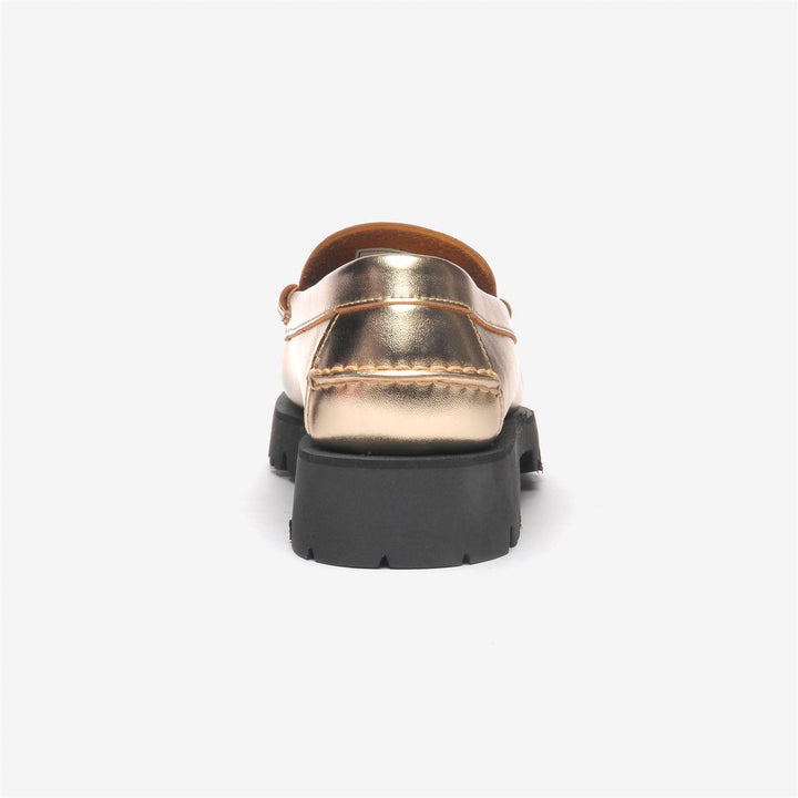 Mocassins de loisirs pour femmes, couleur or et orange, avec semelle extérieure en caoutchouc 5