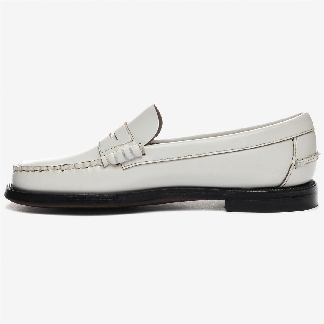 Mocassini in Pelle Donna Grigi Bianchi main
