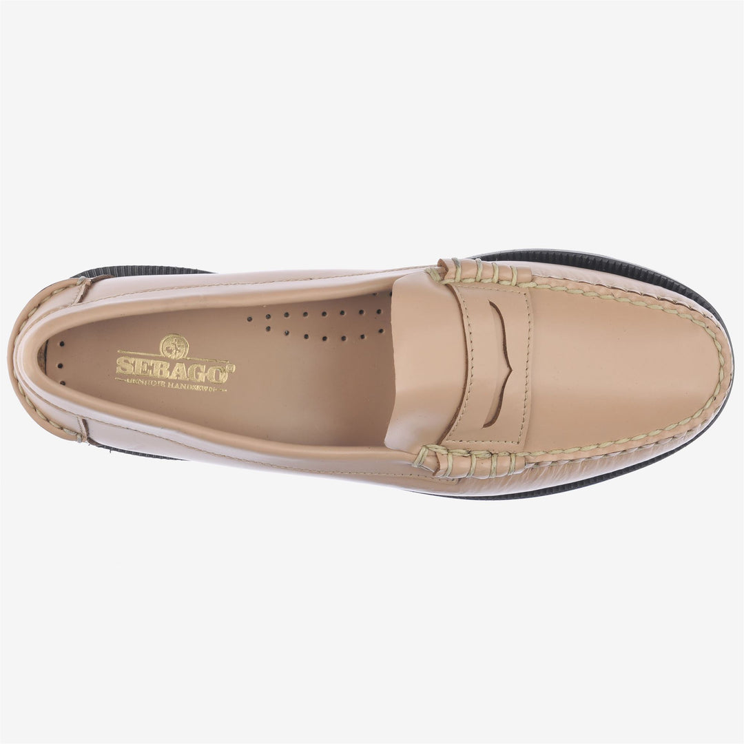 Beige Yellow Women's Leather Moccasin Loafers main
