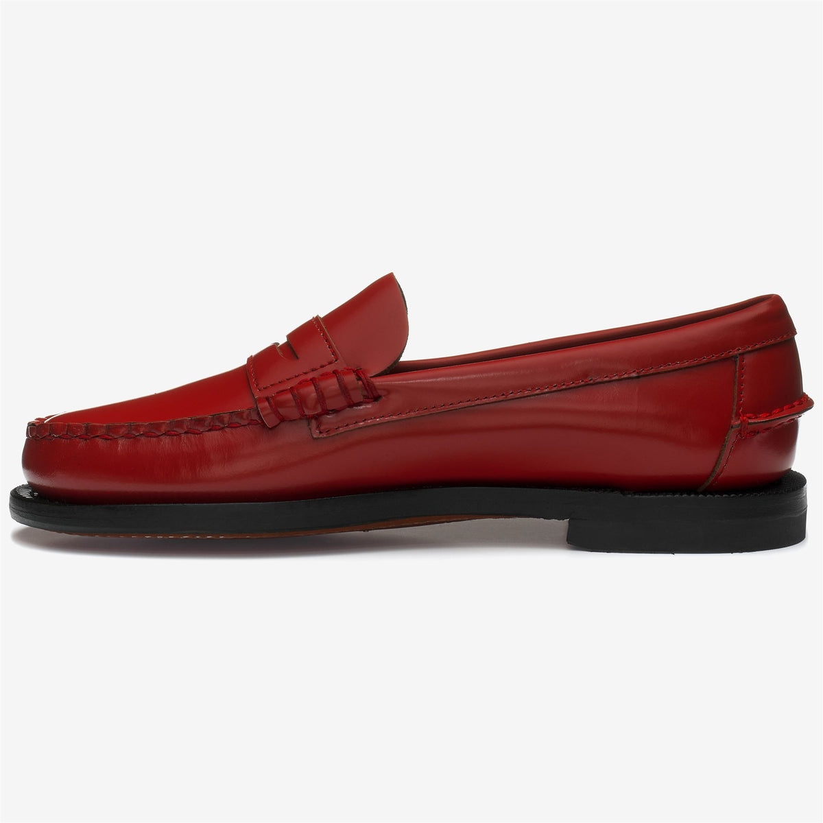 Mocassino senza lacci in pelle rosso da donna