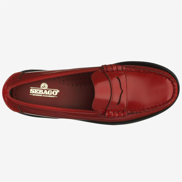 Mocasines de cuero rojo oscuro para mujer 4