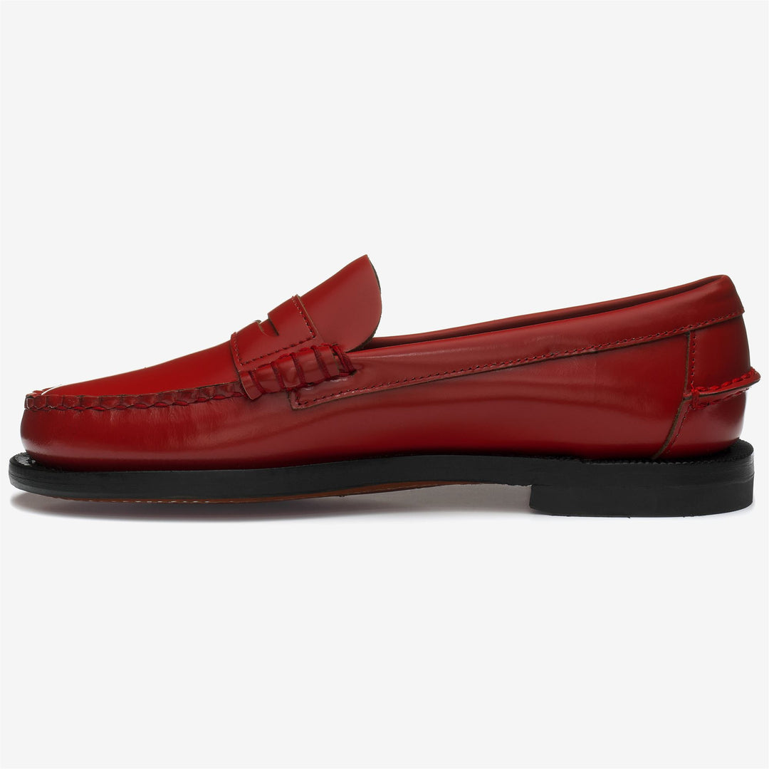 Dark Red Women's Leather Moccasin Loafers main