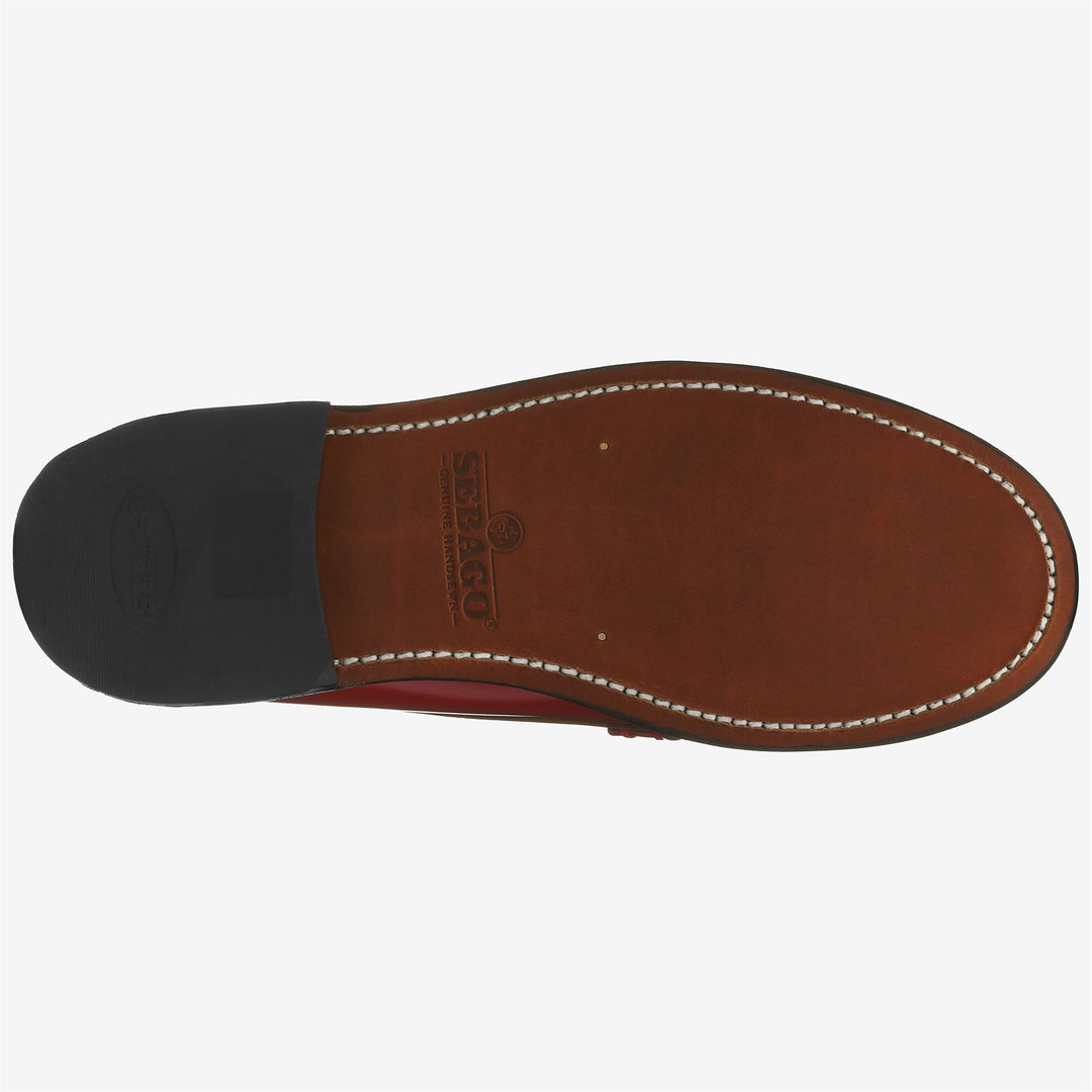 Dark Red Women's Leather Moccasin Loafers main