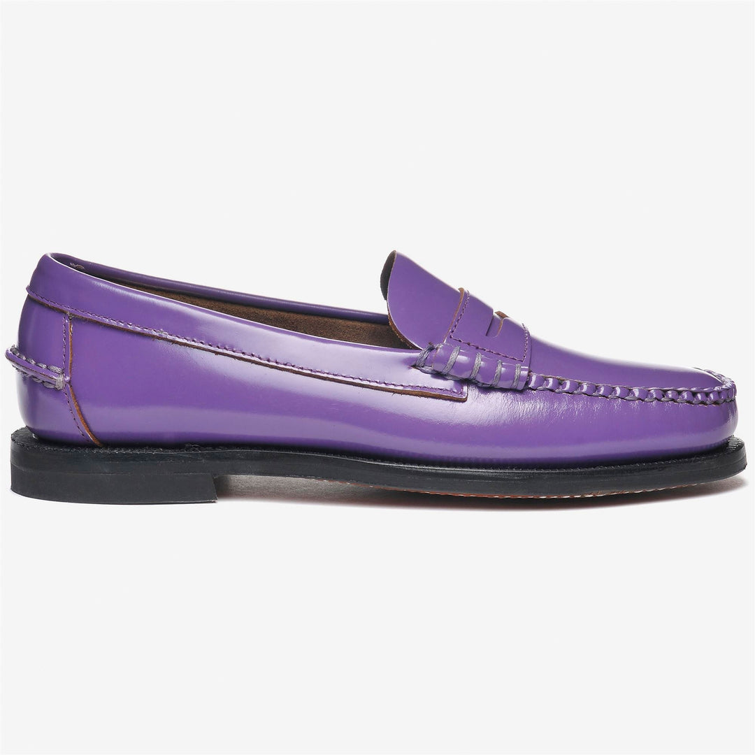 Purple Violet Women's Leather Moccasin Slip-On Loafers