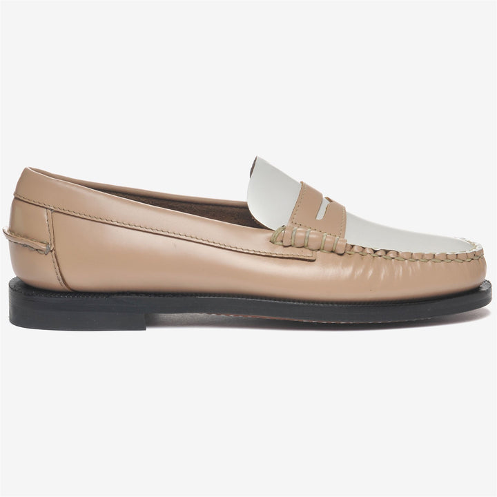 Light Beige Women's Leather Business Moccasins with Durable Sole 1