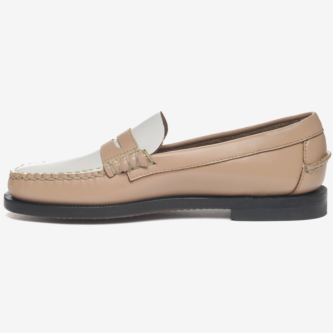 Light Beige Women's Leather Business Moccasins with Durable Sole main