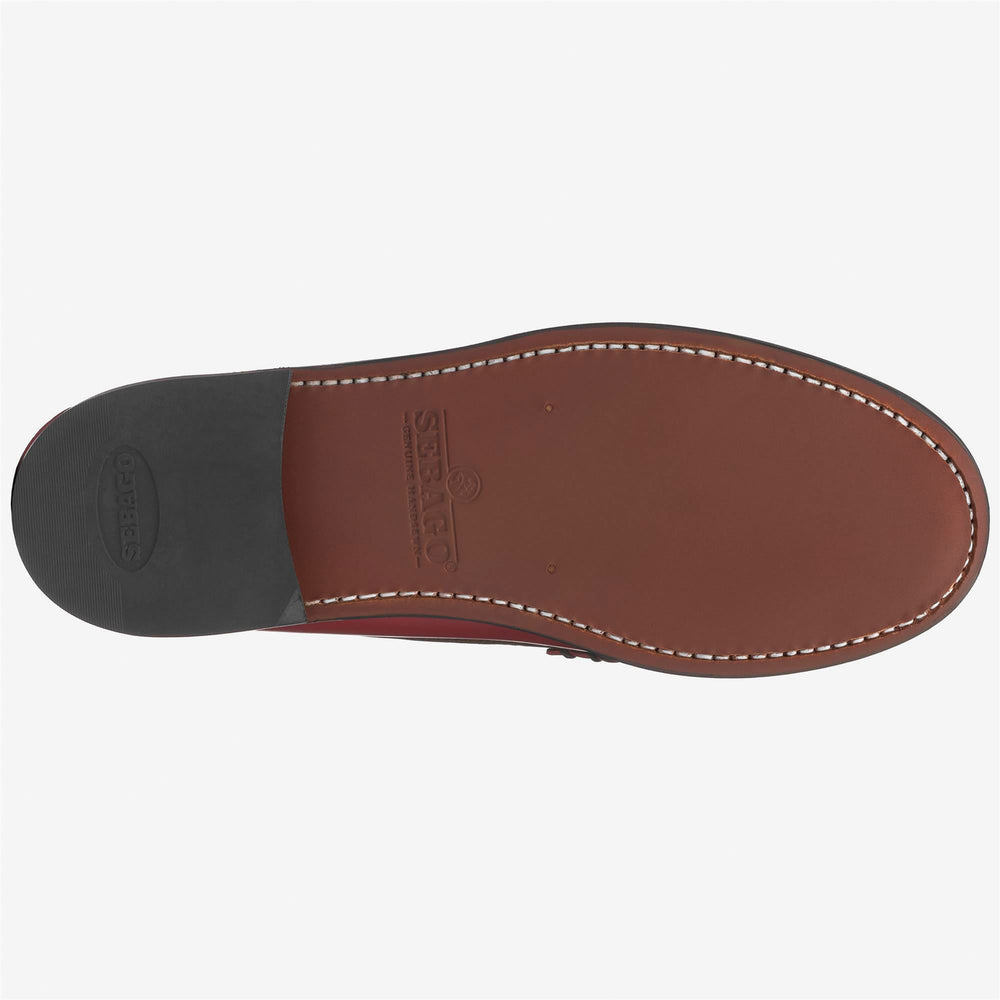 Mocassini da donna in pelle rossa con suola impermeabile 02