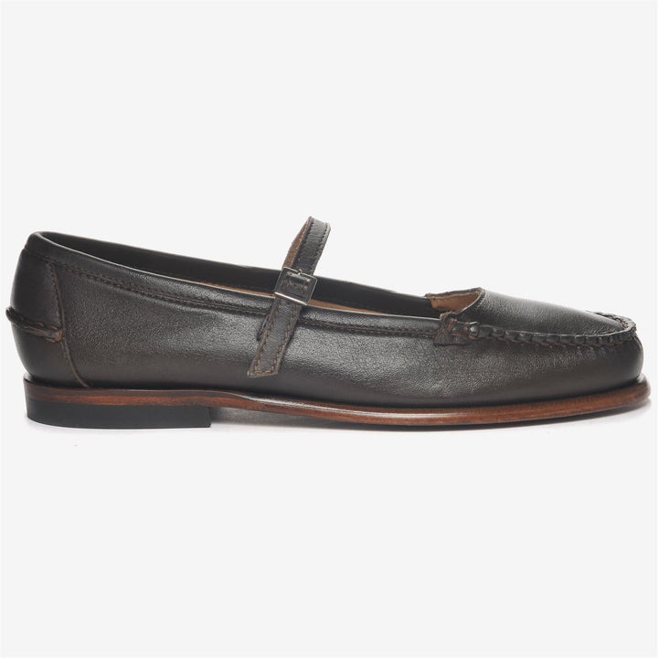 Dark Brown Women's Leather Moccasin Ballet Flats 1