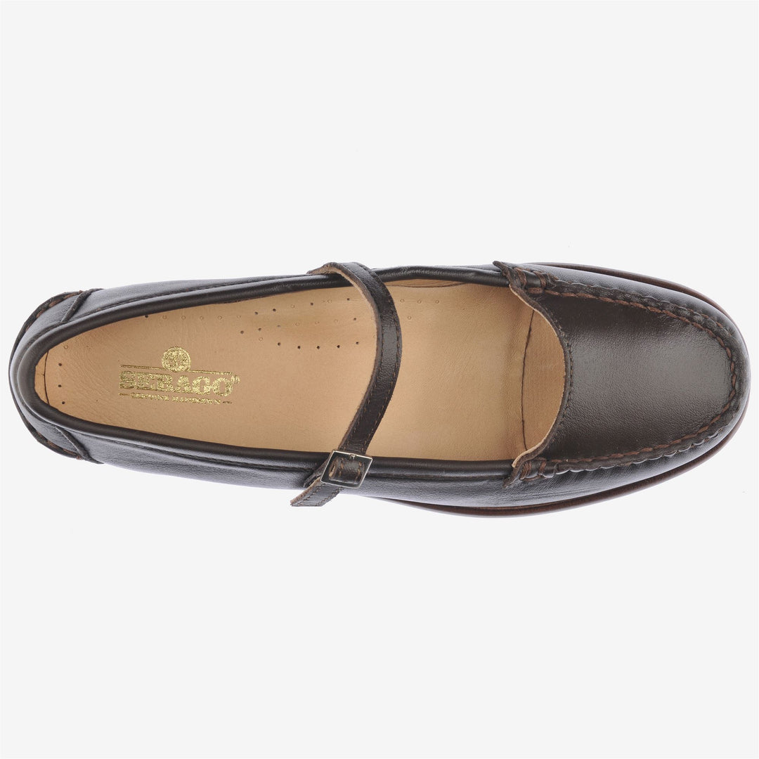 Dark Brown Women's Leather Moccasin Ballet Flats main