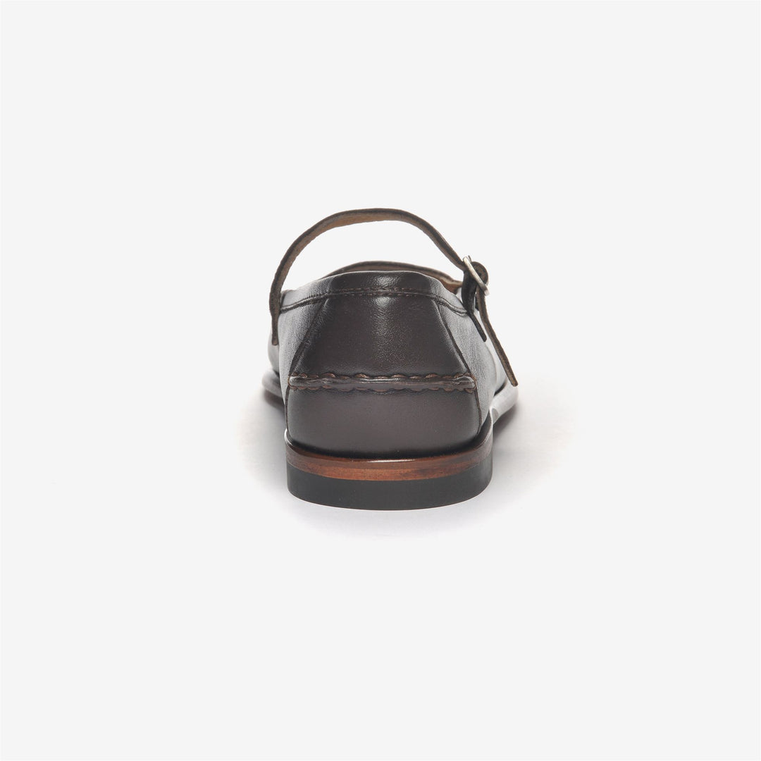 Dark Brown Women's Leather Moccasin Ballet Flats main