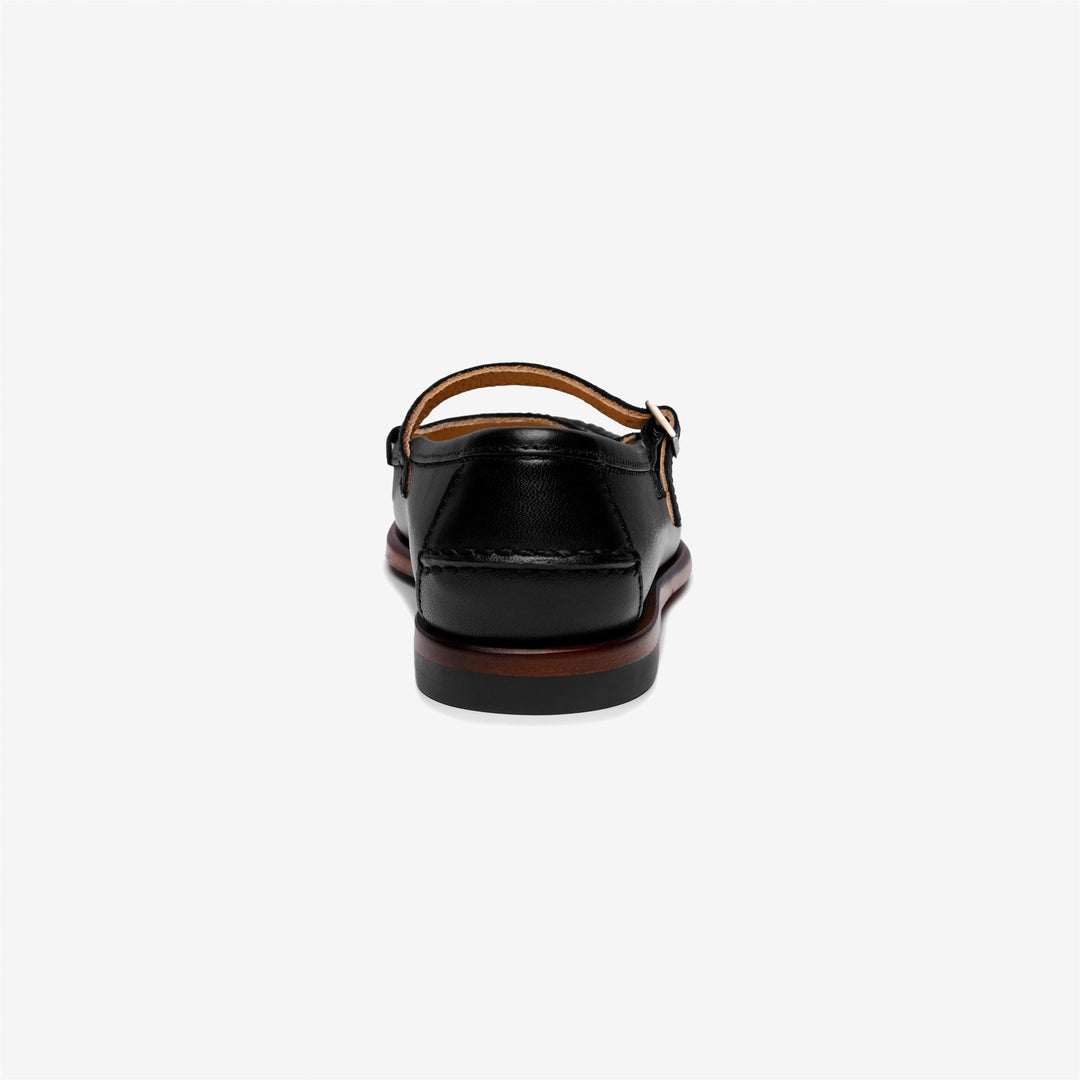 Ballerines mocassins en cuir noir pour femme, idéales pour un usage quotidien main