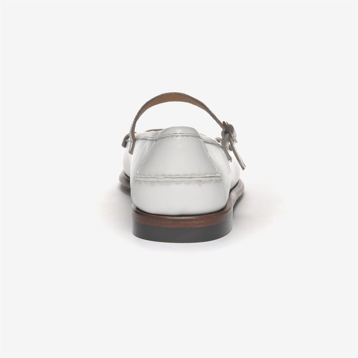 Ballerines mocassins en cuir gris et blanc pour femme 5